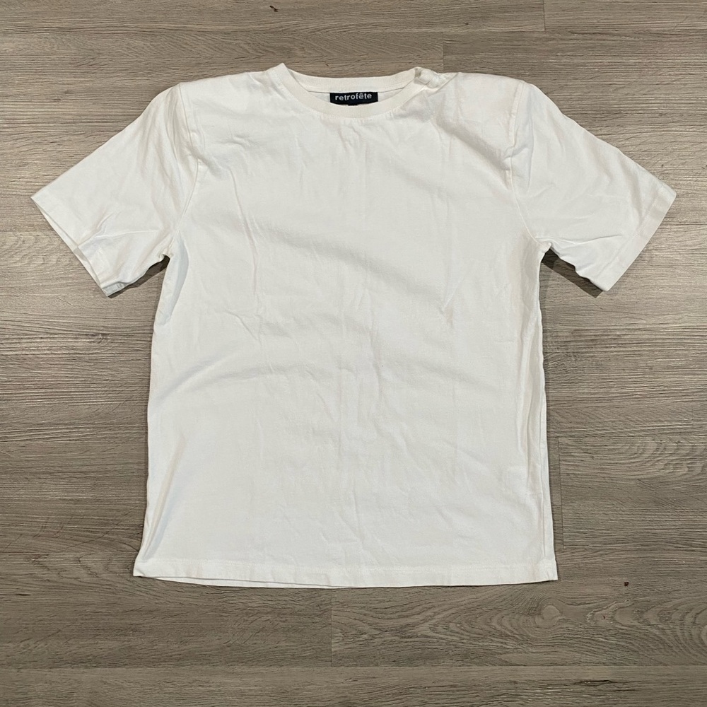 Retrofete White Crewneck Short Sleeve Tee
